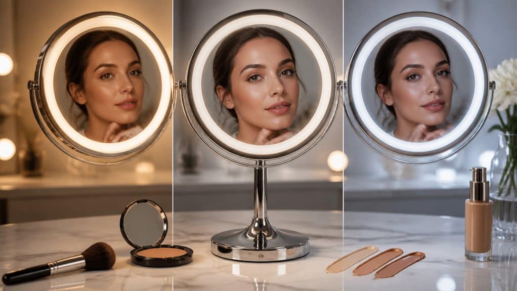 portable powered varied mirrors